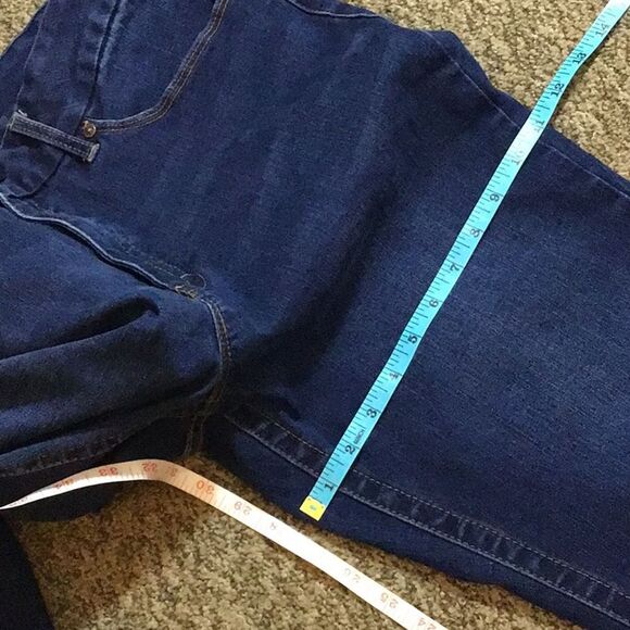 Seven7 Tummyless High Rise Slem Boot Dark Blue Denim Jeans Size Plus 16 - Picture 15 of 16